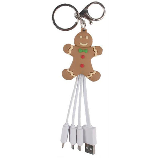 XMAX01 Gingerbread Man Keychain 3In1 Cable